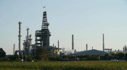 Oil Refinery Stock Footage 8660221