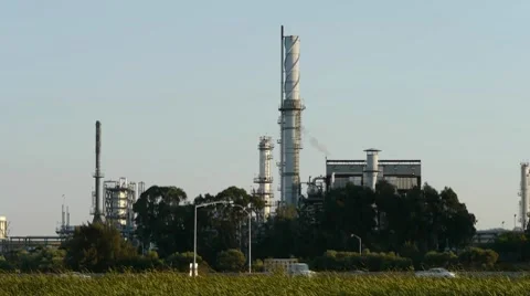 Oil Refinery Stock Footage 8660288