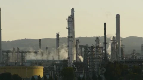 Oil Refinery Stock Footage 8660428