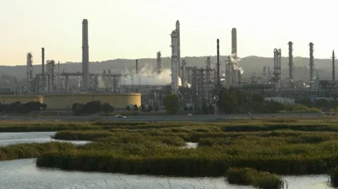 Oil Refinery Stock Footage 8660588
