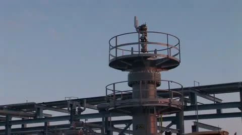 Oil refinery Stock Footage 24655385