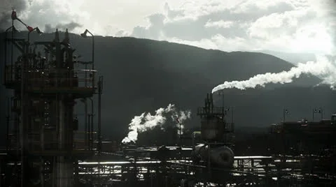 Oil Refinery Stock Footage 25716086