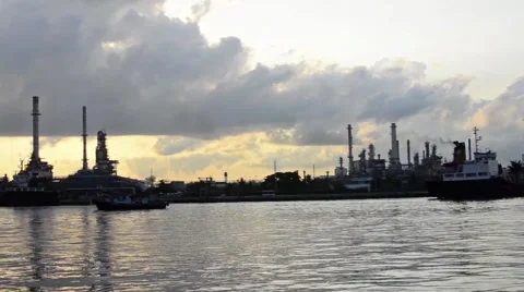 Oil Refinery Stock Footage 50292637