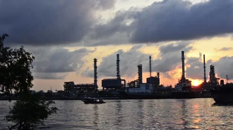 Oil Refinery Stock Footage 50292843