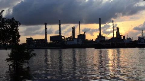 Oil Refinery Stock Footage 50292848