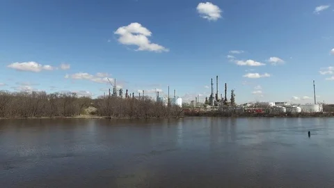 Oil Refinery Stock Footage 74399747