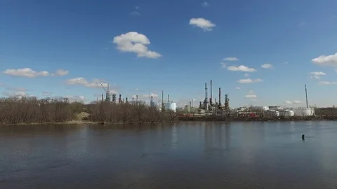 Oil Refinery Stock Footage 74400005