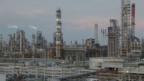Oil Refinery Video stock 77142054