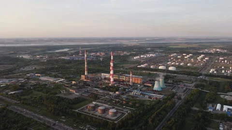 Oil Refinery Stock Footage 163479337