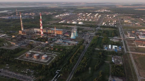 Oil Refinery Stock Footage 163479458