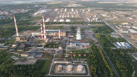 Oil Refinery Stock Footage 163479621