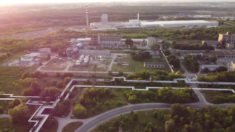 Oil Refinery Stock Footage 163480439