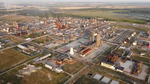 Oil Refinery Stock Footage 163480803