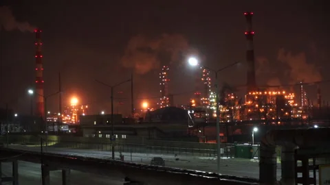 Oil Refinery Stock Footage 167619940
