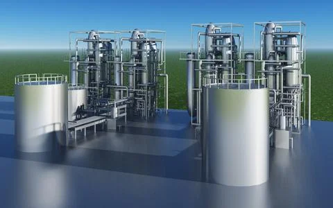 Oil refinery Stock Illustration