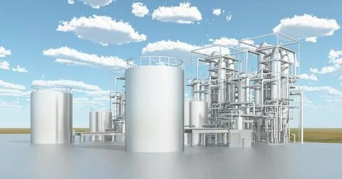 Oil refinery Stock Illustration