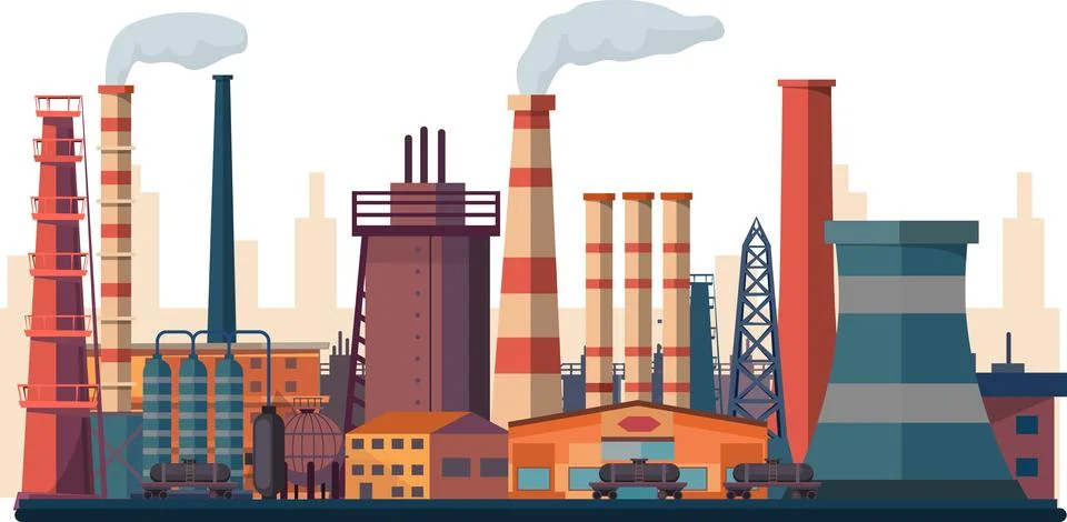 Oil refinery Stock Illustration