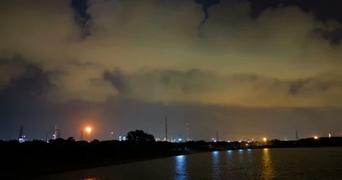 Oil refinery in Map Ta Phut Industrial Estate Stock Footage 89786590