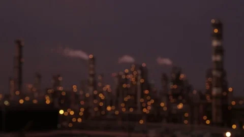 Oil Refinery Night 1 Video stock 77142058