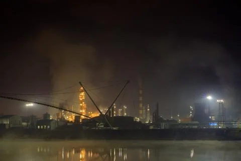 Oil refinery Stock Photos