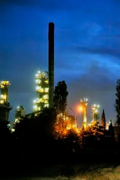 Oil refinery Stock Photos