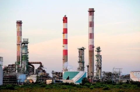 Oil refinery Stock Photos
