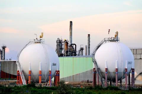 Oil refinery Stock Photos
