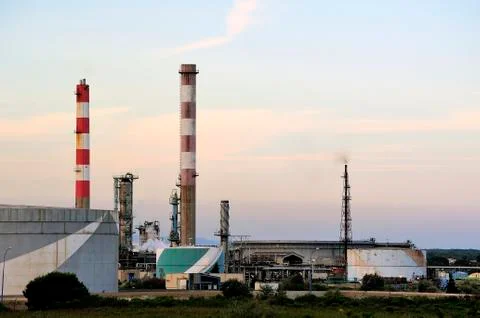 Oil refinery Stock Photos