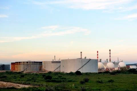 Oil refinery Stock Photos