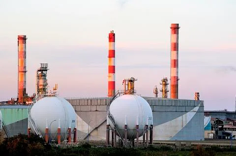 Oil refinery Stock Photos
