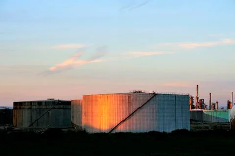 Oil refinery Stock Photos