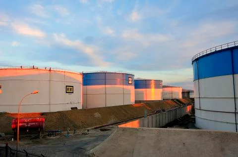 Oil refinery Stock Photos