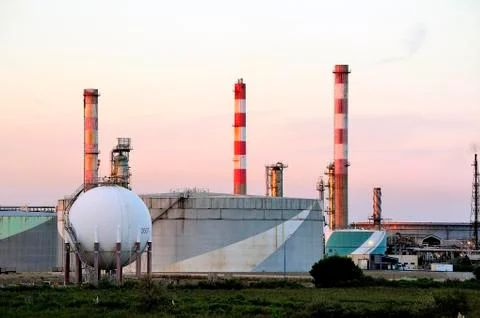 Oil refinery Stock Photos