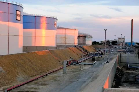 Oil refinery Stock Photos