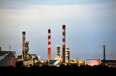 Oil refinery Stock Photos