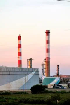 Oil refinery Stock Photos