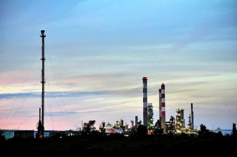 Oil refinery Stock Photos