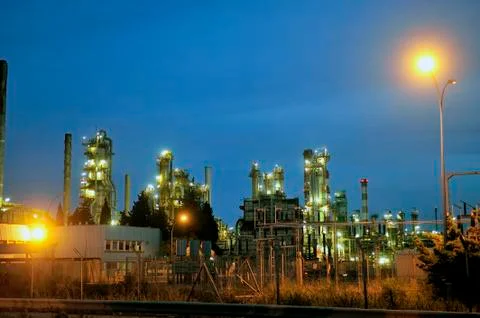 Oil refinery Stock Photos