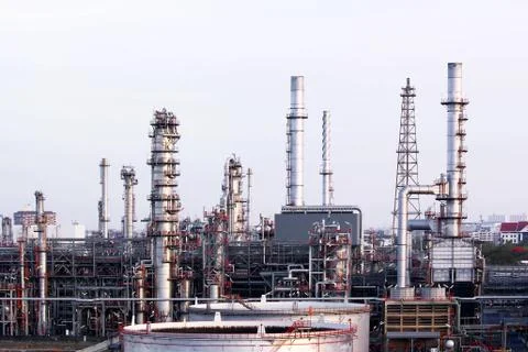 Oil refinery Stock Photos