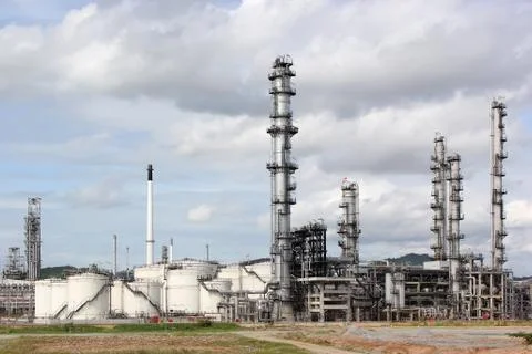 Oil refinery Stock Photos