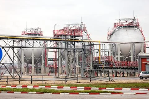 Oil refinery Stock Photos