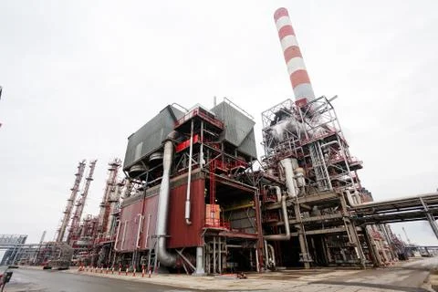 Oil refinery Stock Photos