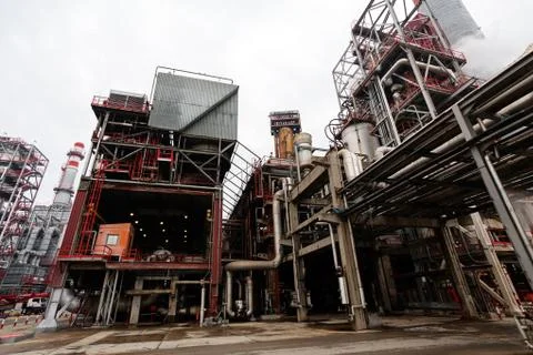 Oil refinery Stock Photos