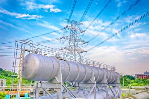 Oil refinery Stock Photos