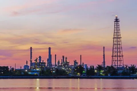 Oil refinery Stock Photos