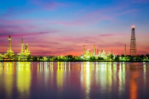 Oil refinery Stock Photos