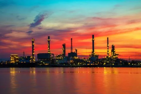 Oil refinery Stock Photos