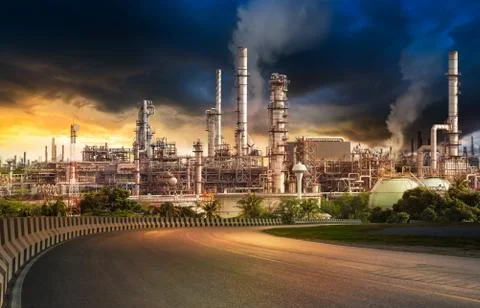 Oil refinery Stock Photos