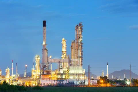 Oil refinery Stock Photos