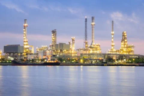 Oil refinery Stock Photos